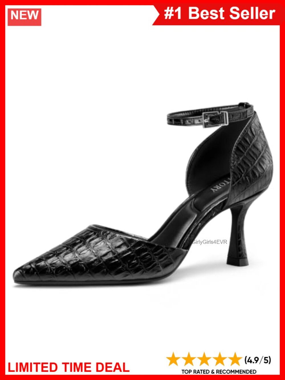 Pointed Toe Stiletto Heels Ankle Strap Dress Pumps